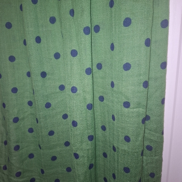 J. Crew Green and Navy Polka Dot Scarf - Picture 3 of 4